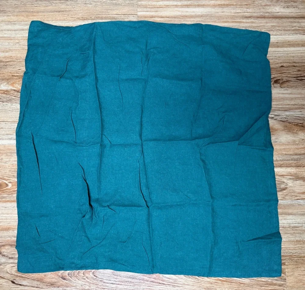 Pottery Barn Belgian Flax Linen Sham - Euro Sham - Pine Green 26x26